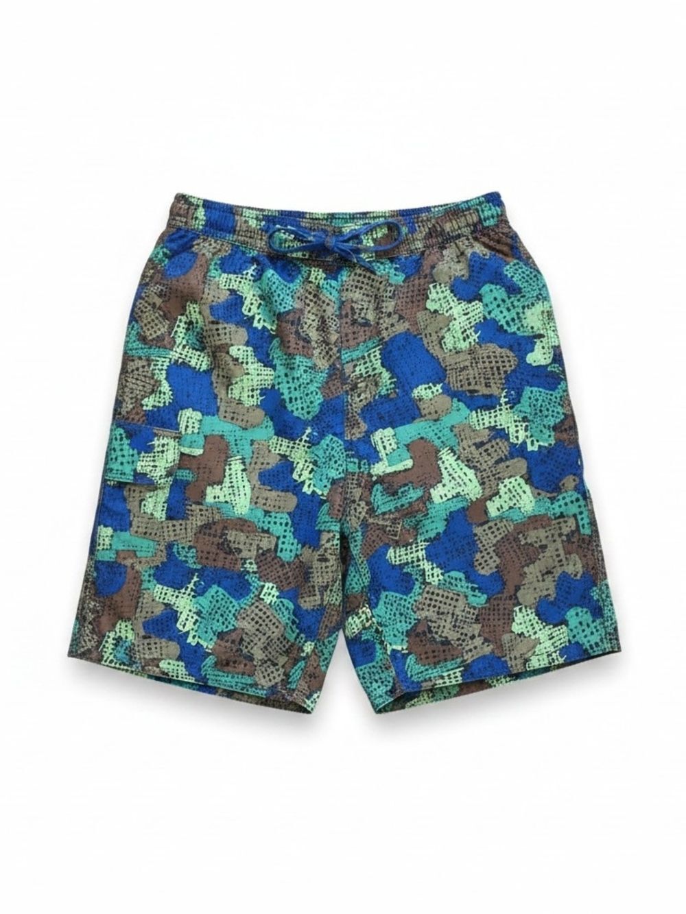 L.L. Bean Blue, Green & Brown Camo Swim Trunks Boy's Large